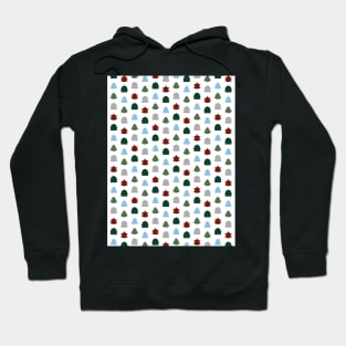 Colorful Ditsy Pine Tree Polka Dot - Red, Blue, Green, Grey - Cozy Winter Collection Hoodie